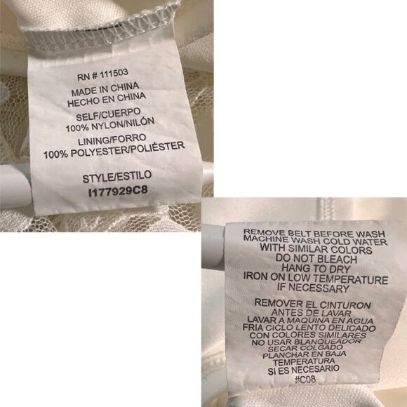 A.U.W Ivory Floral Lace Handkerchief Hem Dress Boho Bridal Shower Fit Flare M - Picture 3 of 7